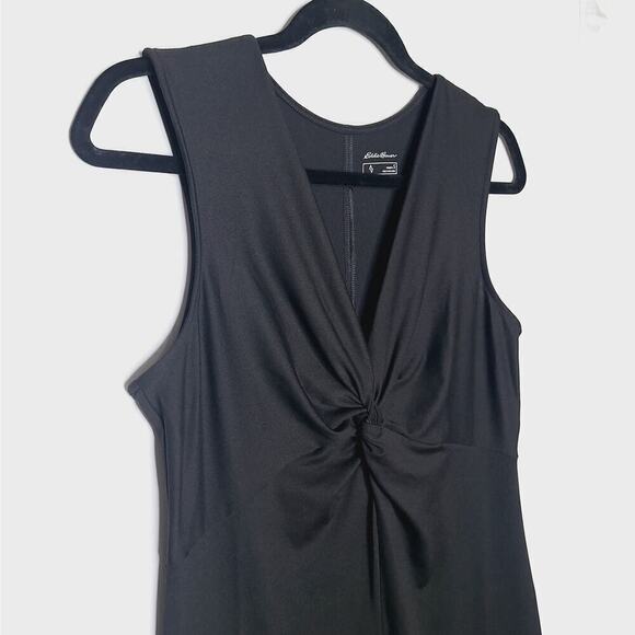 Eddie Bauer Black Knot Front Sleeveless Dress Small Julia Outdoor Golf Travel - Picture 3 of 8